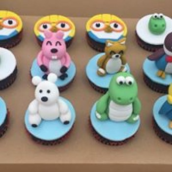 Pororo Fondant cupcake 1